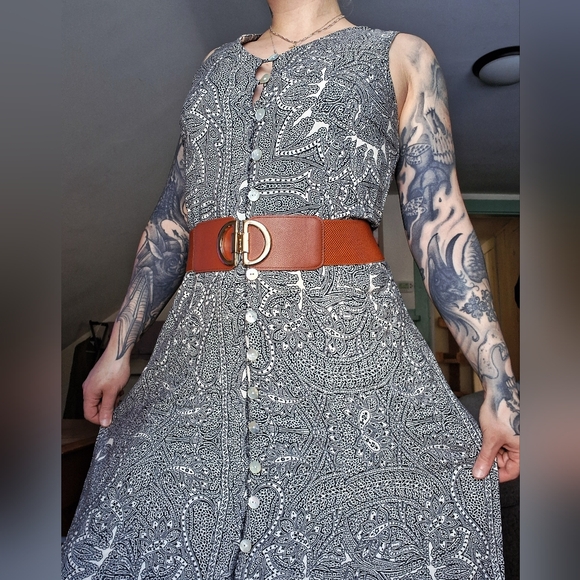 J.B.S. Dresses & Skirts - JBS 100% Rayon Boho Button Front Maxi Dress With Cutout Back